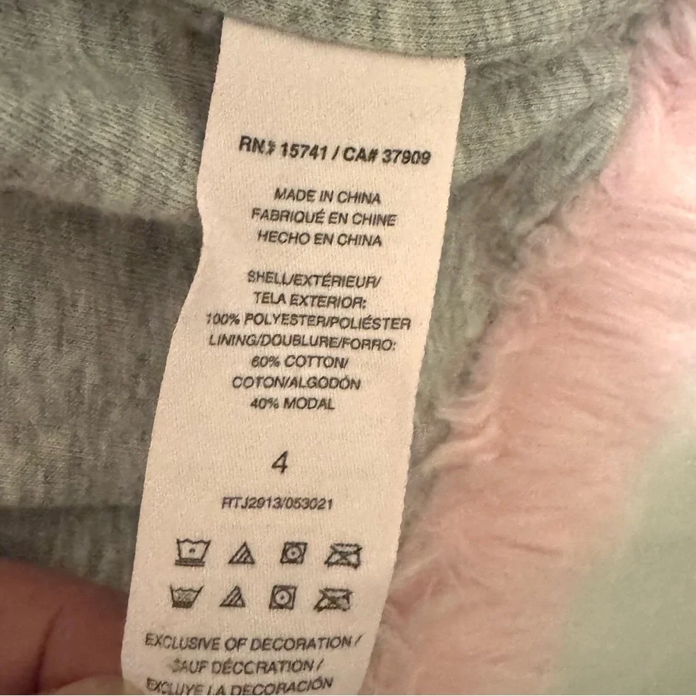 Splendid Plush Jacket Ombré Pink Faux Fur Soft Cozy Zip Hoodie Girls Size 4